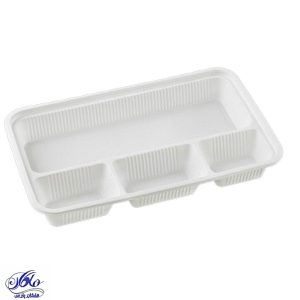 ظرف چهارخانه کبابی يکبار مصرف گياهی
